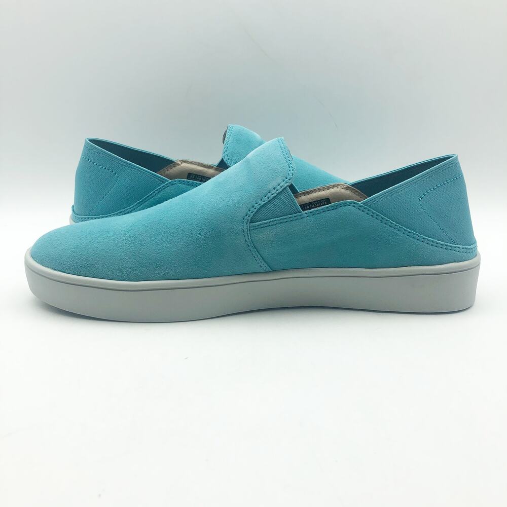 Spenco Womens Saylor Slip On Sneakers Size 7 Aqua Sea Blue Leather APMA NIB - Picture 6 of 11